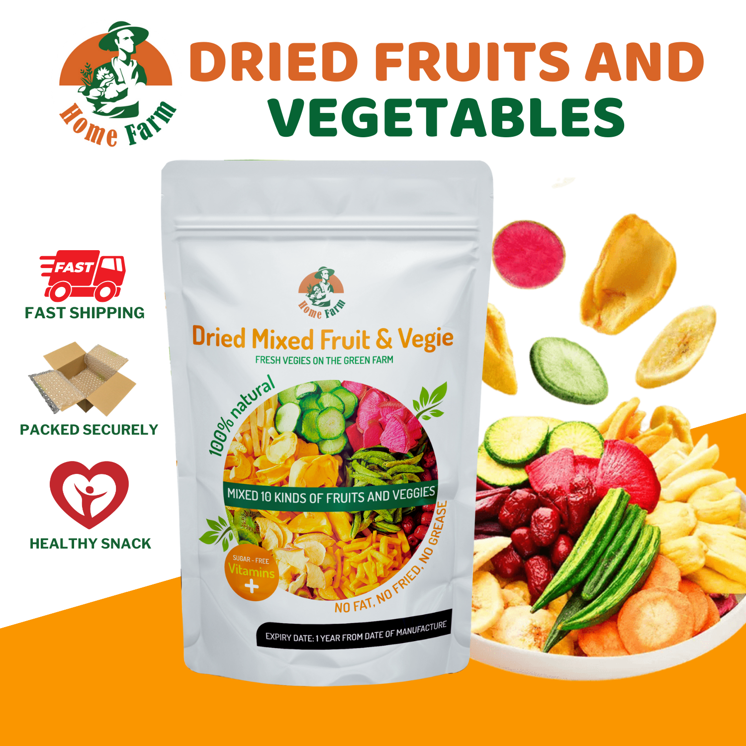 Homefarm Dried Mixed Fruits And Veggies Dried Fruits And Vegetables