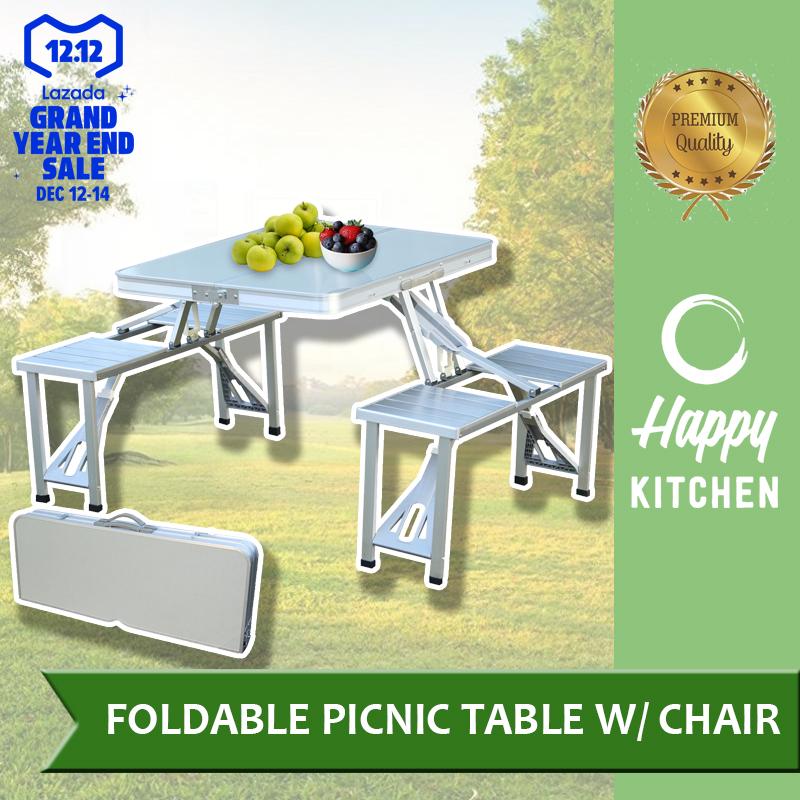 Outdoor Folding Table and Chairs Portable Table and Four Chair Sets Wild Picnic Table Chairs