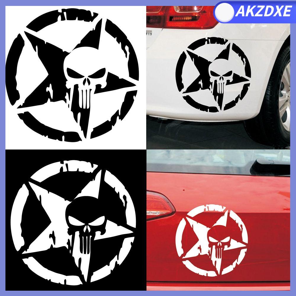 Akzdxe 13X13Cm Hot Reflective Auto Truck Window Punisher Star Car Sticker  Skull Pentagram Vinyl Decal | Lazada Ph