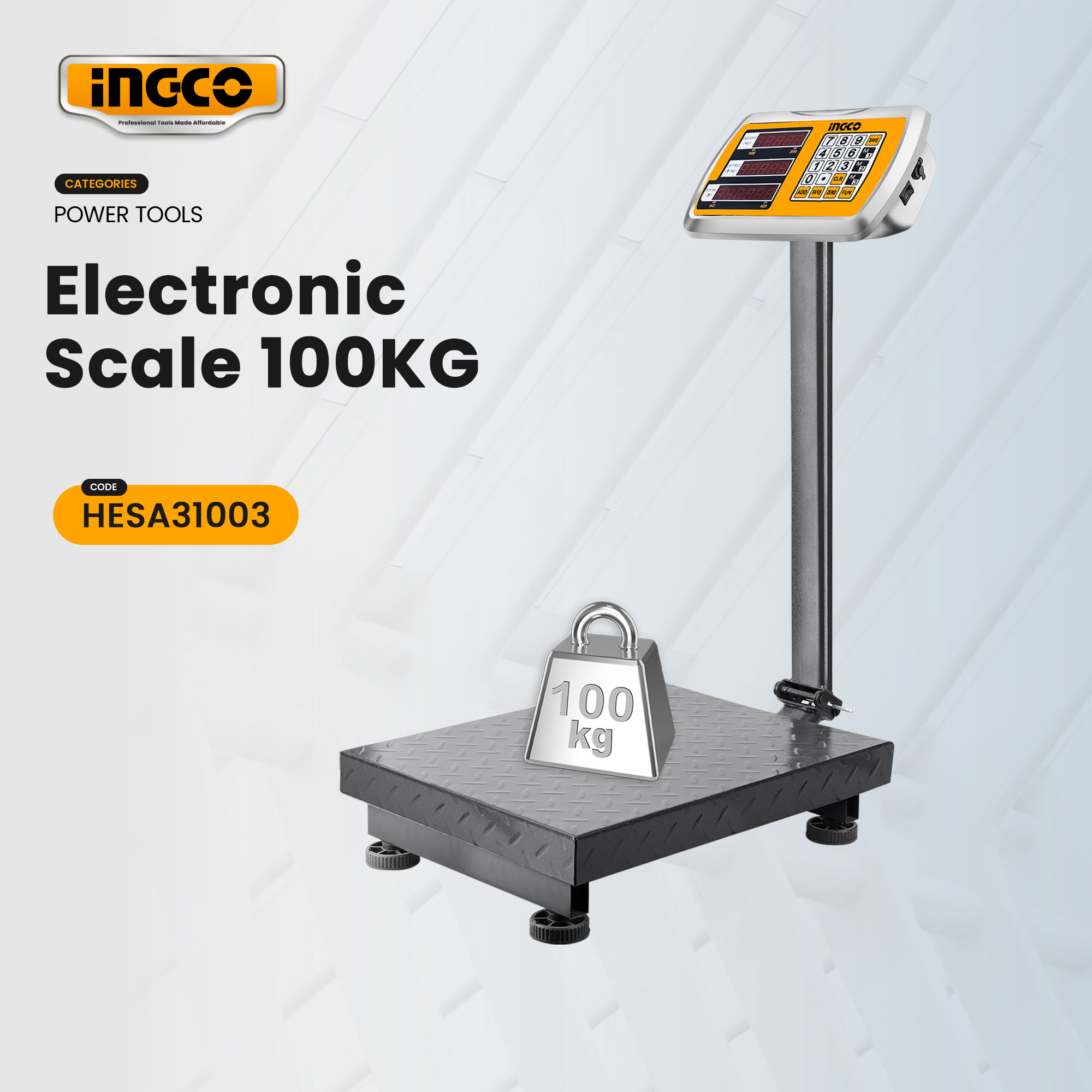 Ingco 100kg Electronic Weighing Scale 300x400mm Led Screen Hesa31003 Ipt Lazada Ph