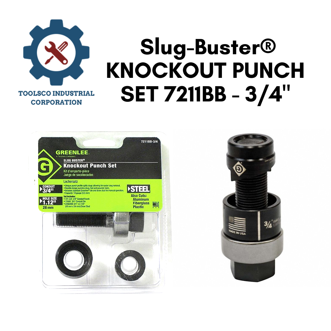 GREENLEE SLUGBUSTER KNOCKOUT PUNCH SET (7211BB1" 7211BB3/4