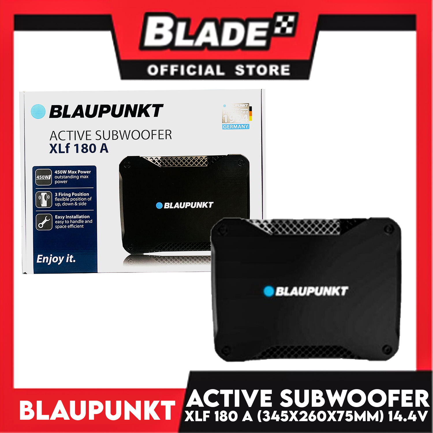 Blaupunkt Active Subwoofer Xlf180a 450 Max Power 3 Firing Position Flexible Position Of Up Down Side Lazada Ph