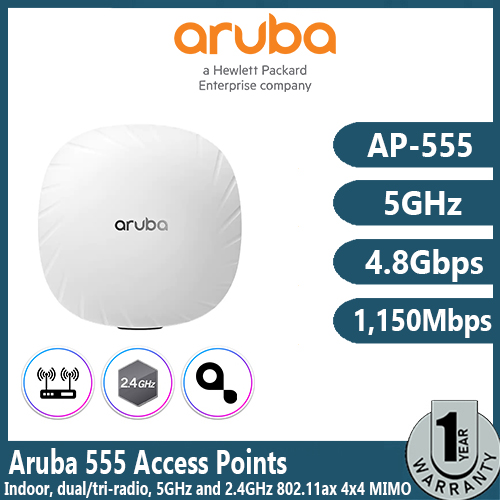 Aruba 555 Access Points Indoor, dual/tri-radio, 5GHz and 2.4GHz 802 ...