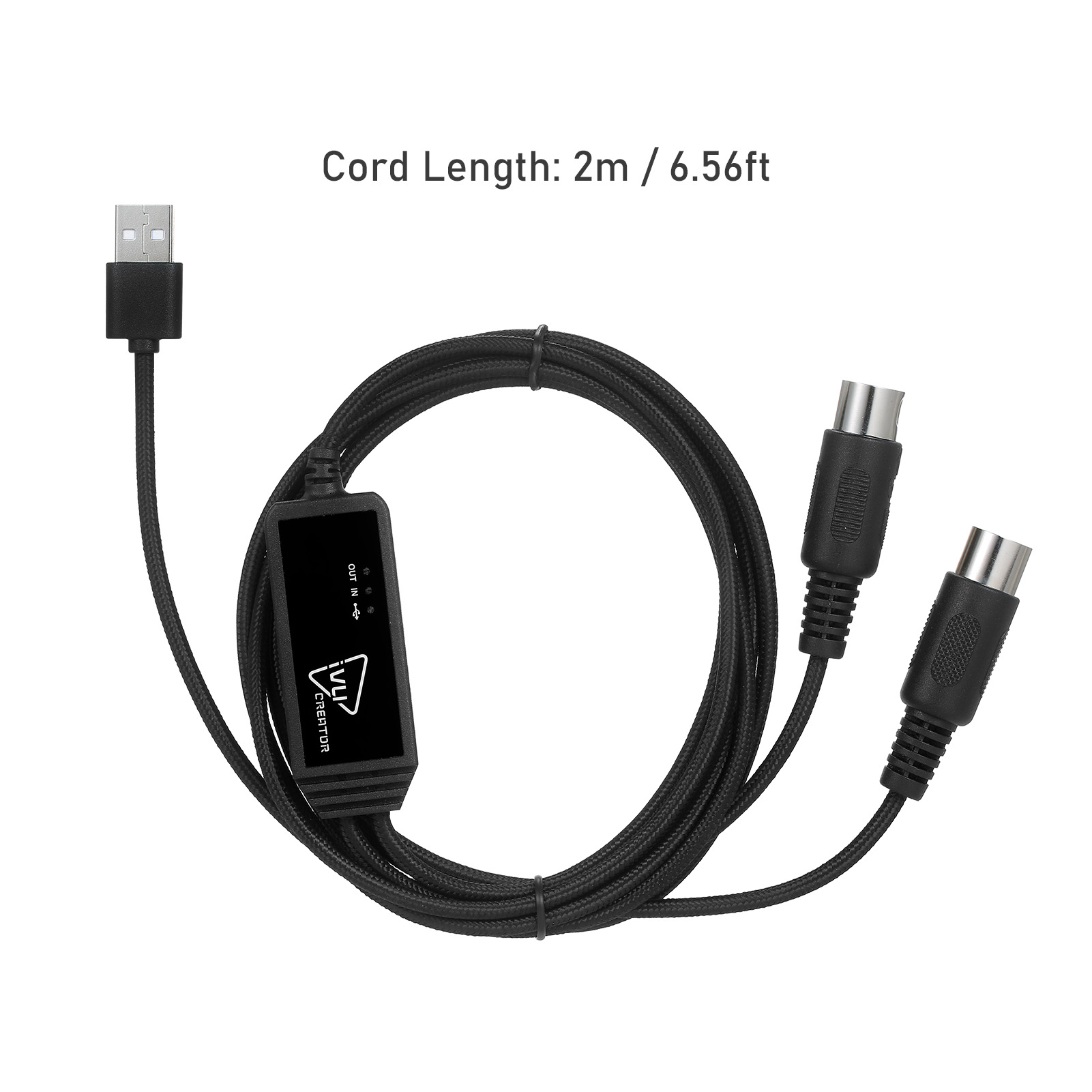 IVU CREATOR Universal MIDI Cable 5 Pin MIDI to USB Cable Converter Adapter Compatible with Various OS
