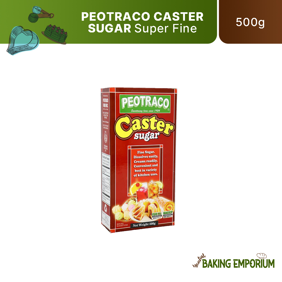 Xsential Peotraco Caster Sugar Super Fine Sugar 500 Grams Lazada PH