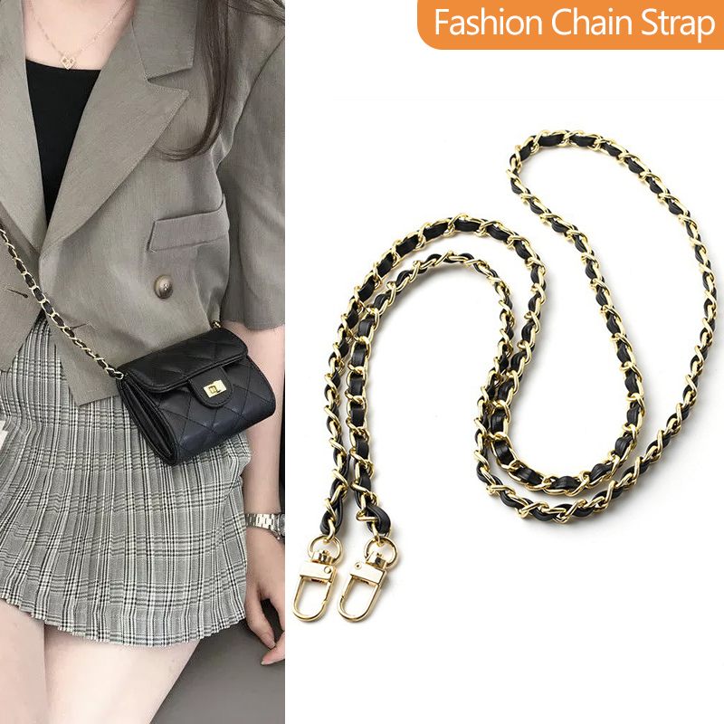 120cm Metal PU Leather Straps for Handbag Purse Chain Belt Bag Replacement Handles Shoulder 120cm Metal PU Leather Straps for Handbag Purse Chain Belt Bag Replacement Handles Shoulder