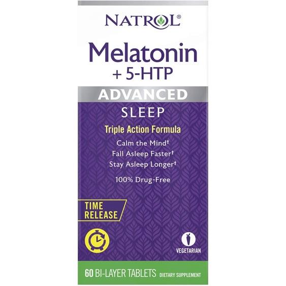 Natrol Melatonin 5HTP Advanced Sleep Time Release 60 BiLayer Tablets