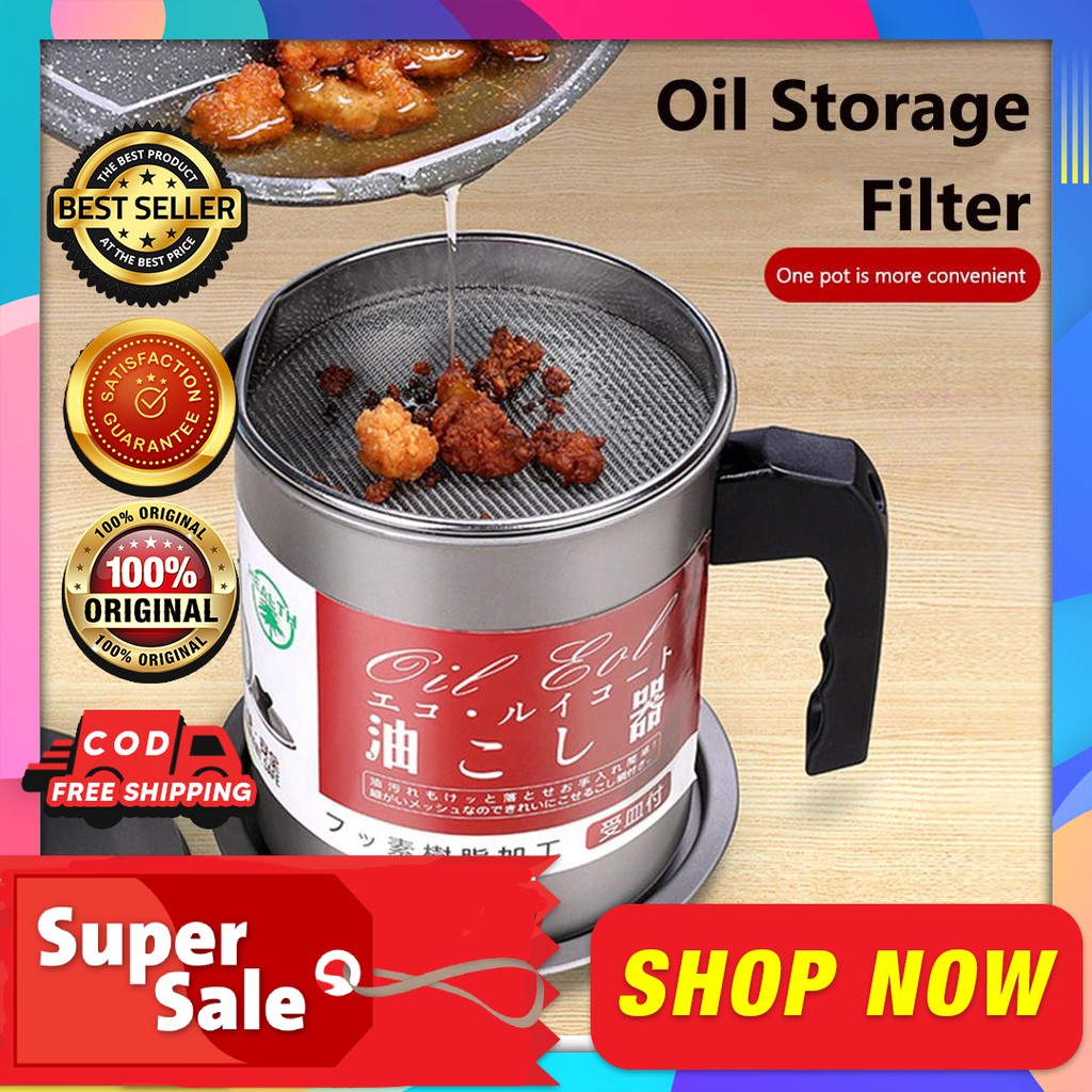 Original 1.4L Stainless Steel lard tank oil filter pot large capacity