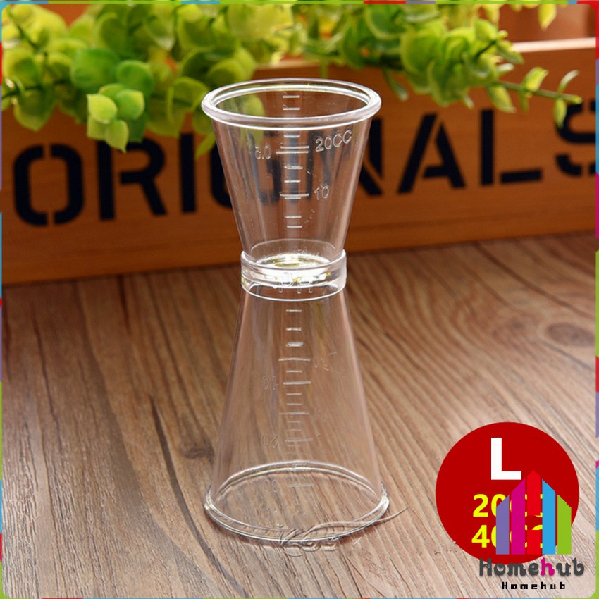 HB PVC Double Jigger Measuring Cup 10/20/40cc Transparent Jigger with