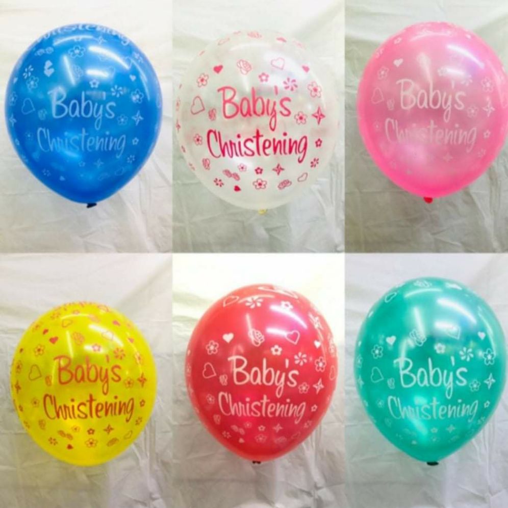 Set Of 25pcs Happy Christening Ballons 12inch With Stick Lazada PH