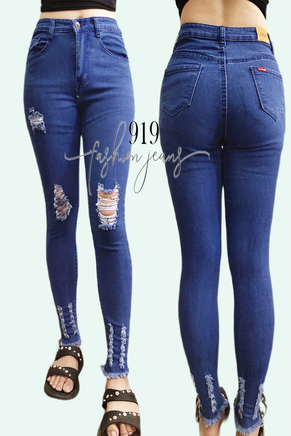 919 Jeans New Korean High Waisted Skinny Ripped Jeans Your New Fashion Jeans For Womens Cod 6594