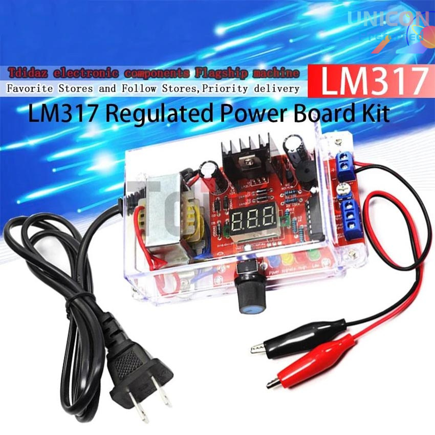 LM317 Adjustable Voltage Regulated Power Supply DIY Kit AC-DC Step-down