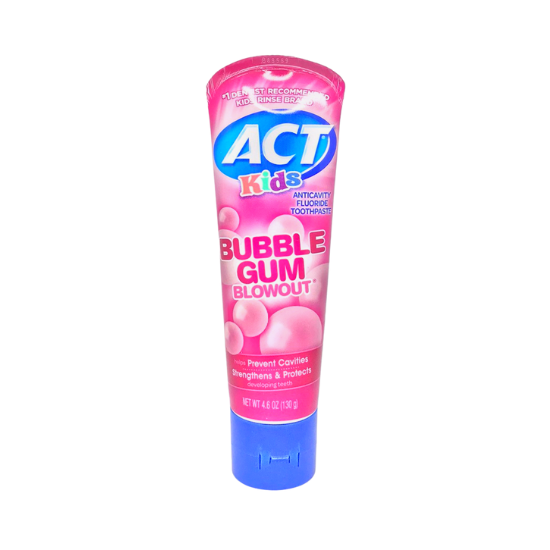 ACT Kids Anticavity Fluoride Toothpaste Bubble Gum Blowout 4.6 Oz ...