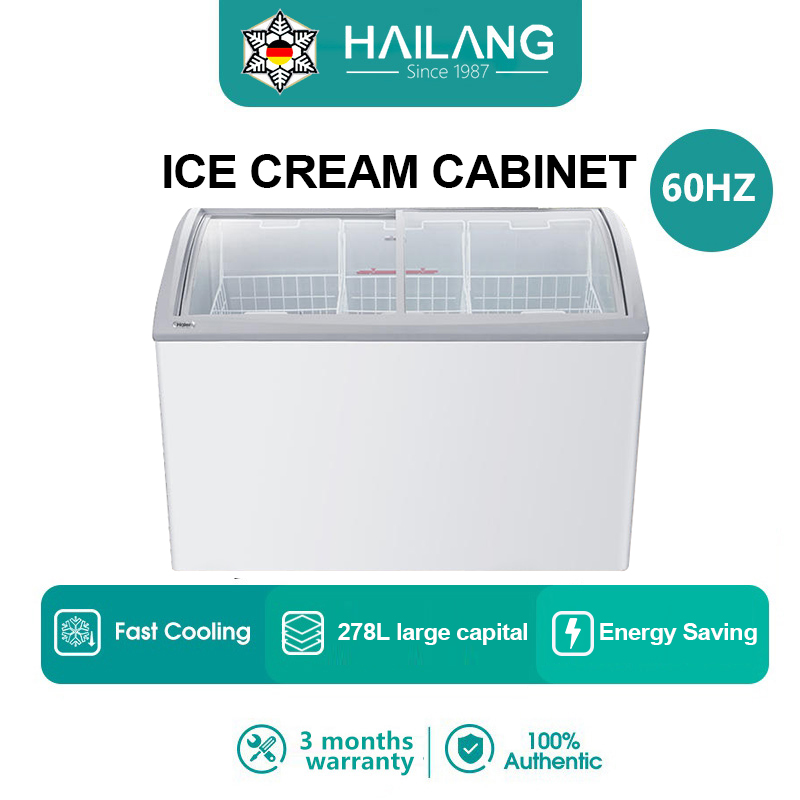 HAILANG Freezer, 278L Large Capacity Chest Freezer，Ice cream display