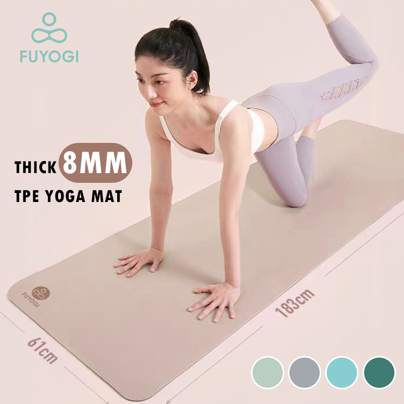 FUYOGI TPE Yoga Mat 8MM for Workout Sale Odorless Non-Slip