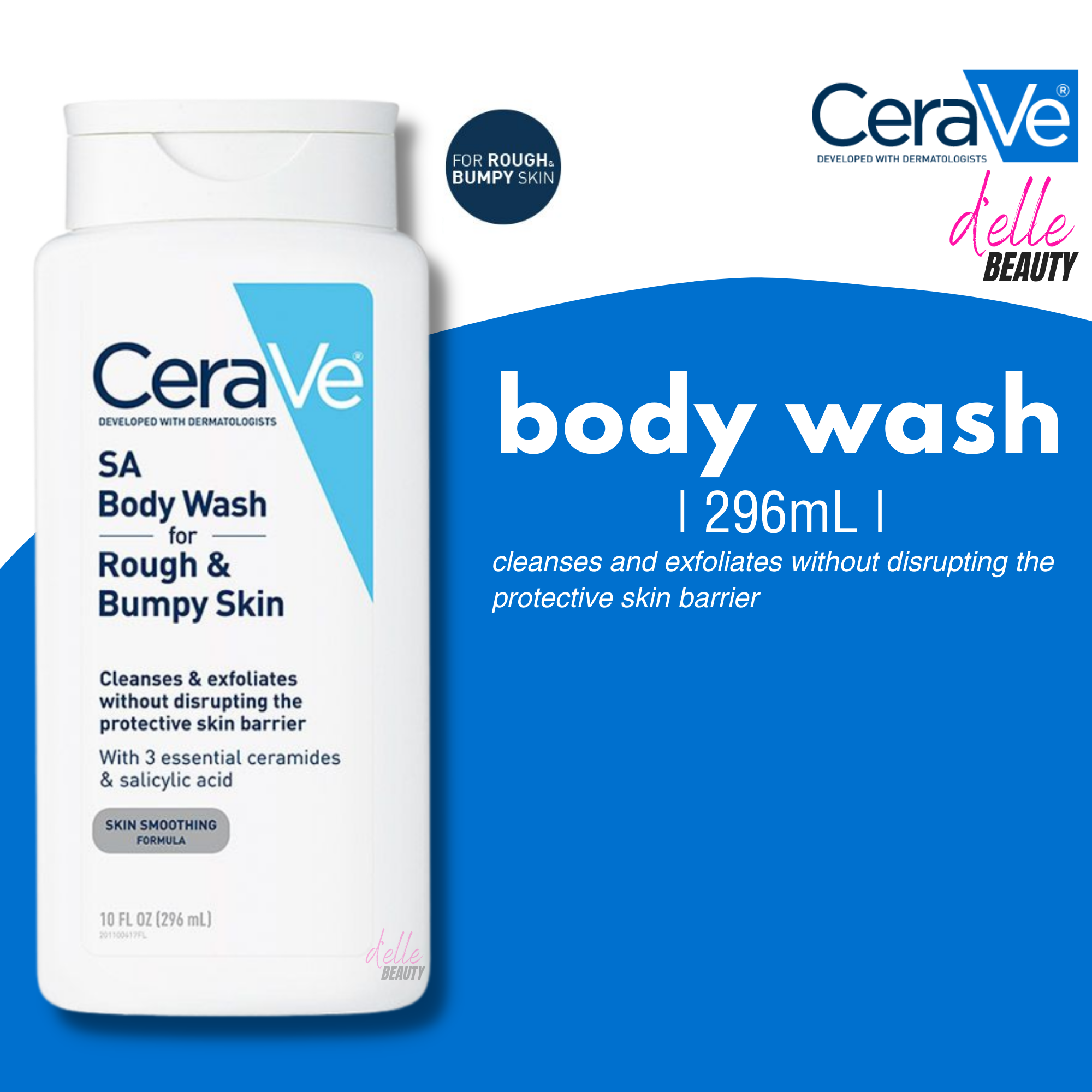 CERAVE SA Body Wash for Rough & Bumpy Skin 296mL Lazada PH