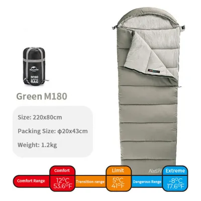 Naturehike New Outdoor Envelope Hat Cotton Sleeping Bag Washable And Spliced Double Tent Camping Hiking 4 Seasons Light Portable