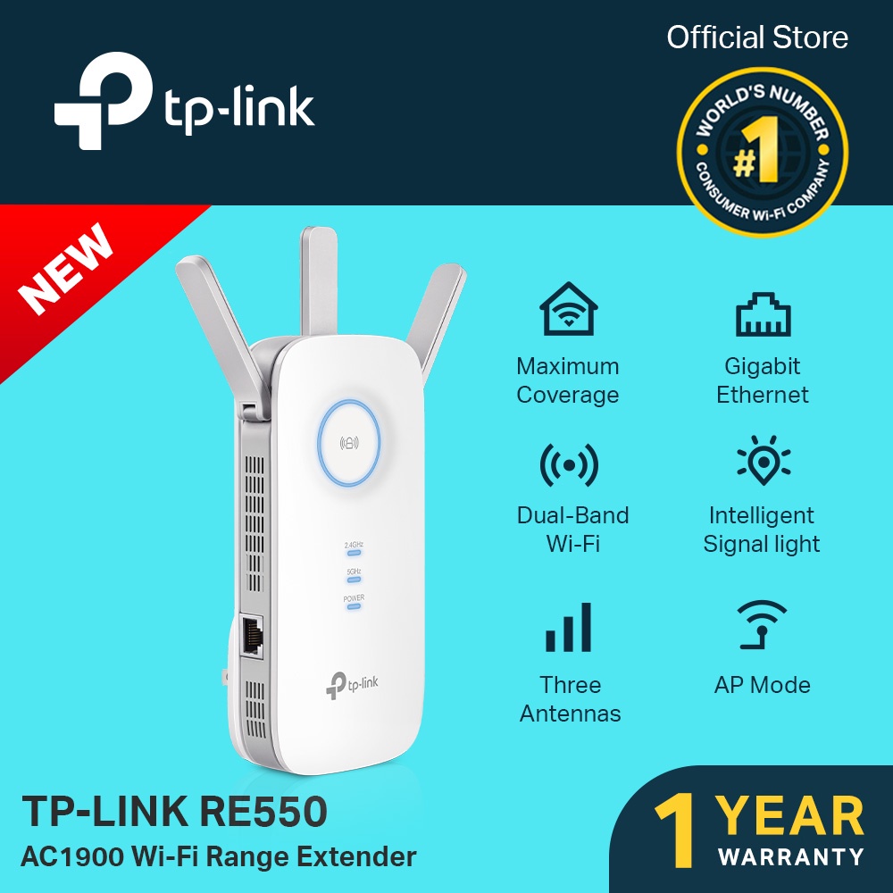 TP-Link RE550 AC1900 OneMesh Dual Band Wi-Fi Range Extender, WiFi Repeater, WiFi Booster, WiFi Extender, TP LINK, TPLINK