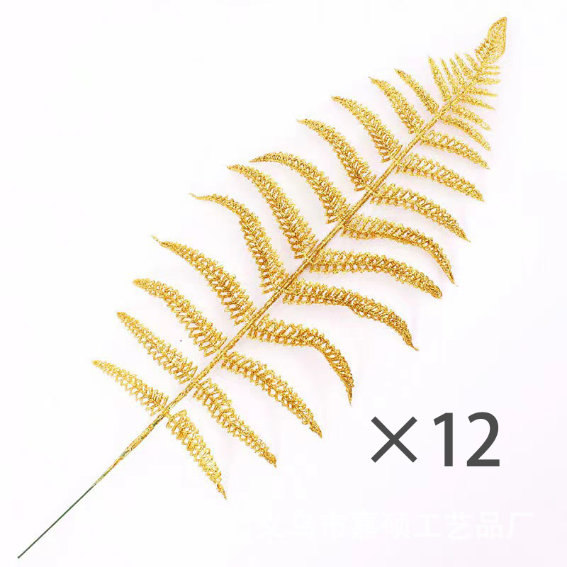 12pcs Christmas Tree Leaves Artificial Flower PACO Gold leaf Christmas  decor flowers