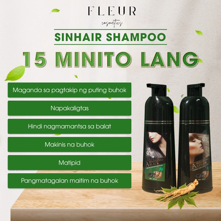 (ORIGINAL) Sinhair Japanese Shampoo Instant Black/Brown Hair Dye