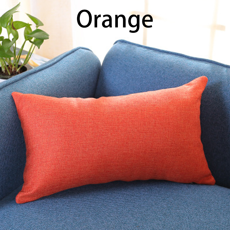 Mujiajia 30x50cm Car Bed Pillow Covers Linen Cushion Cover bolster Household Items Pillow Case throw pillow Rectangle Sofa Home Decor