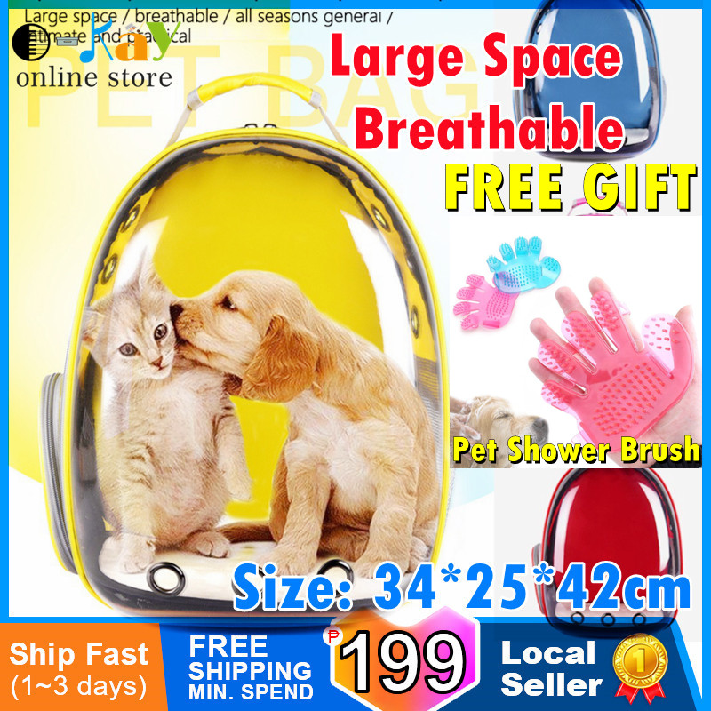 Blue Strolling Cat Backpack Carrier Breathable Pet Carrier Space Capsule AUOKER Portable Pet Carrier Backpack Airline Approved with Transparent/Bubble Window for Dogs Cats Rabbits Traveling 