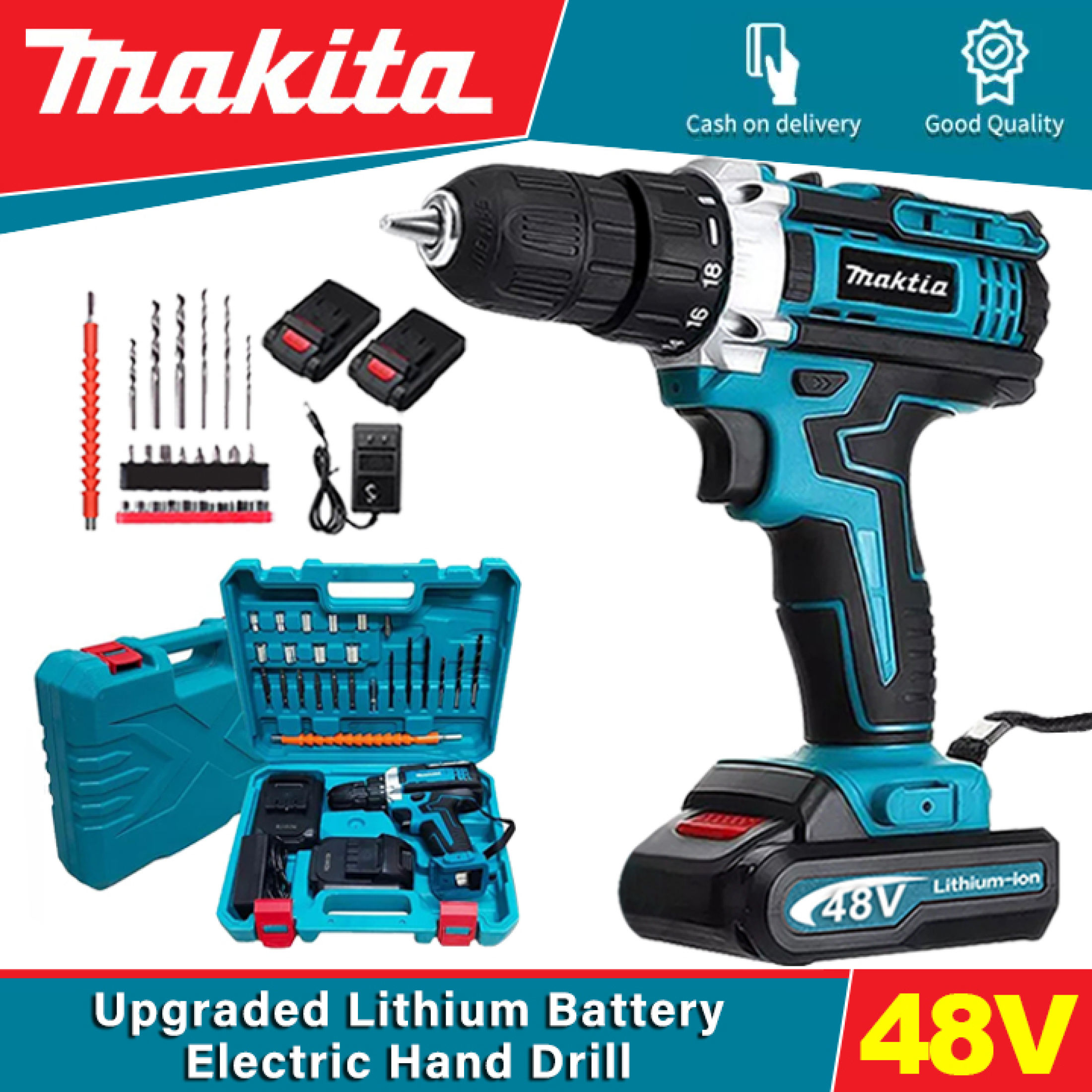 Makita Cordless Drill Electric Drill Cordless Impact Drill Power Tools ...