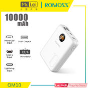 Romoss OM10 10,000mAh Mini Power Bank with LED Display