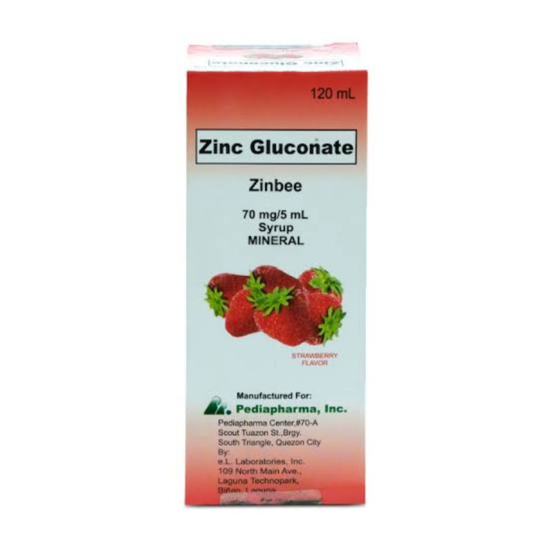 Zinc Gluconate Syrup, Zinbee 70mg/5ml 120ml Lazada PH