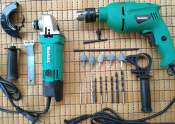2pcs Power Tool Set - Electric Drill and Angle Grinder Set