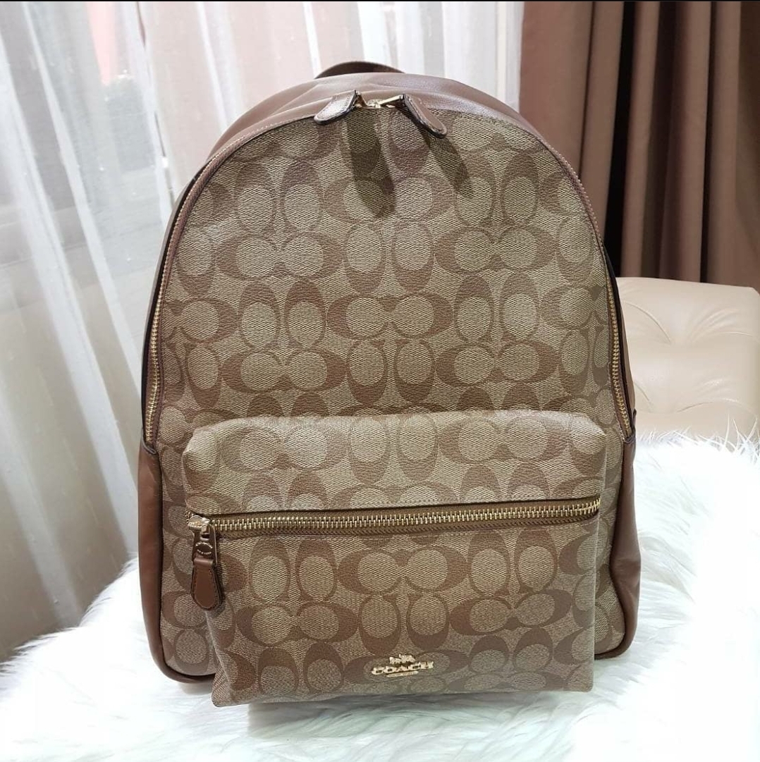 Limited Edition Coach F58314 Charlie Backpack Signature Coated Canvas ...