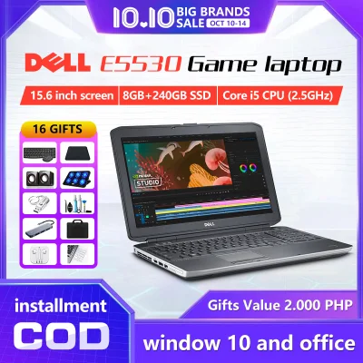 【COD/16 free gifts】laptop I E5530 I 15.6in I Built in HD Camera + built-in digital keypad I Third generation processor I core i5 I 8GB memory I 256GB SSD I Compatible with windows 10 system I It is suitable for online education + online courses + work