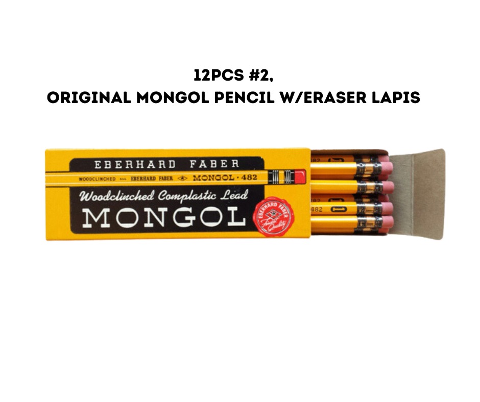 12pcs #2, Original Mongol Pencil W/eraser lapis | Lazada PH