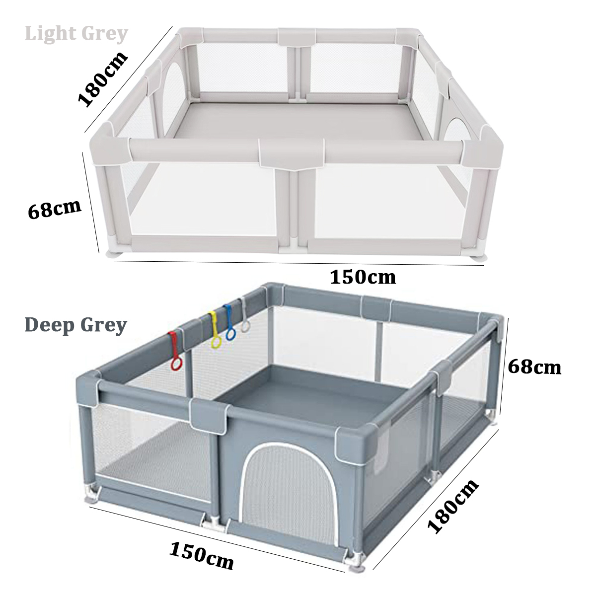 Big Folding Baby Playpen With Balls And Indoor Breathable Mesh