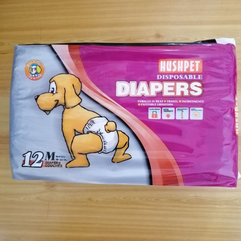 12pcs/pack Hushpet FEMALE Diaper DOG disposable hushpet Lazada PH