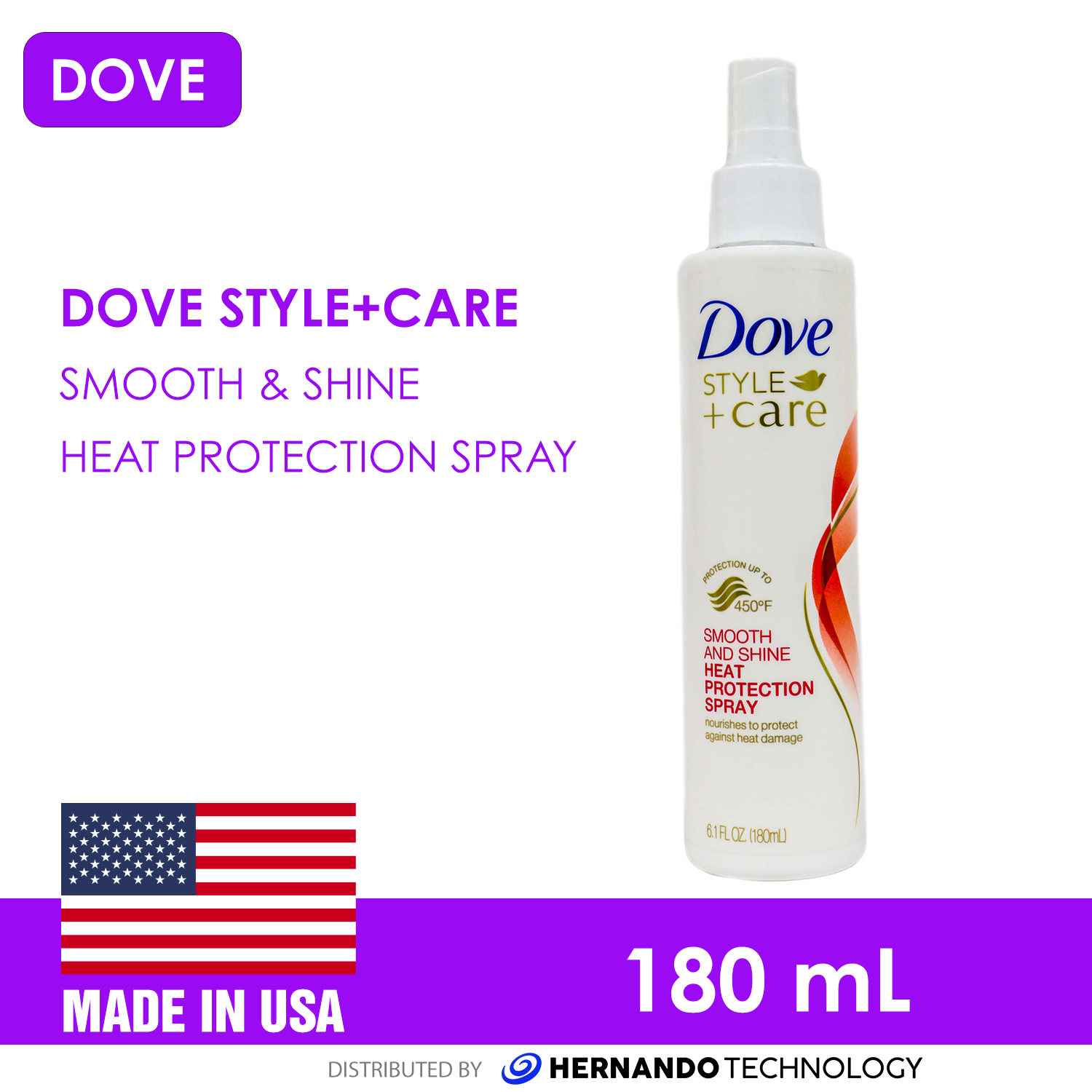 Dove Style+Care Heat Protection Spray, Smooth and Shine - 6.1 fl oz