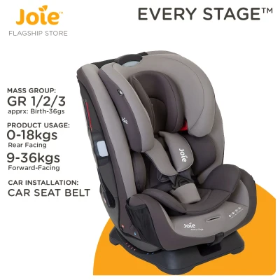 Joie Dark Pewter Every Stage Convertible Car Seat (For Newborn Babies upto 36kgs 12 Years)