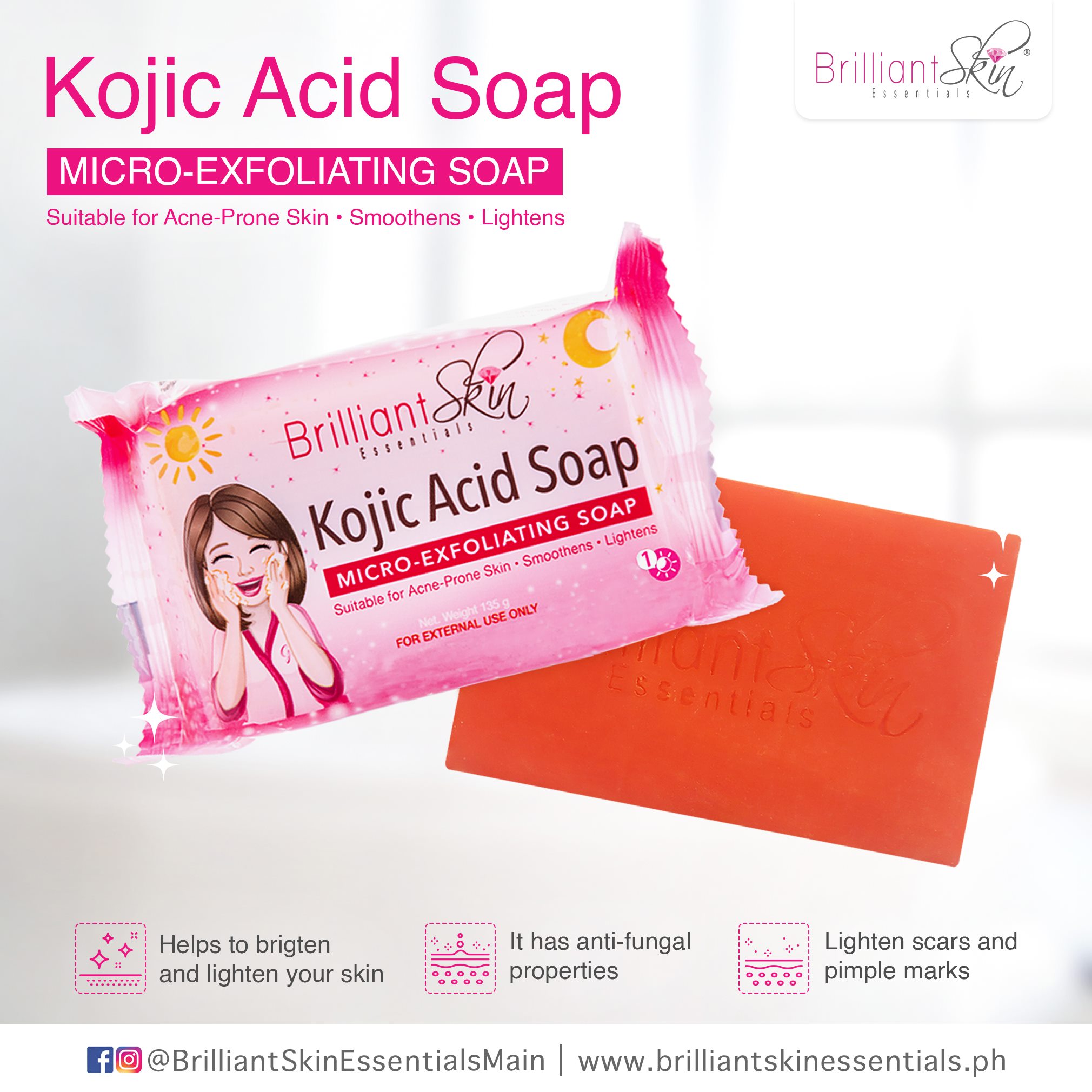 Brilliant Skin Kojic Acid Soap 135g Lazada PH