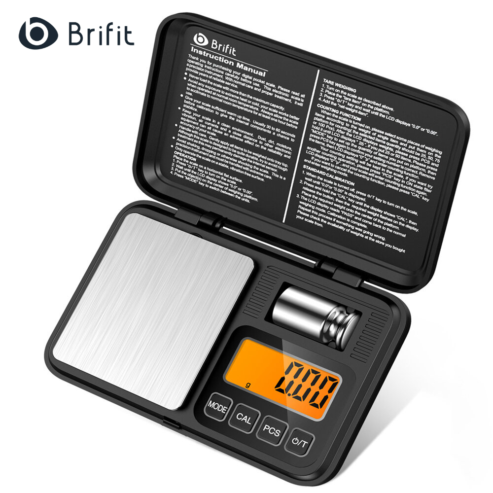 Brifit Digital Mini Scale, 200g 0.01g Upgraded Pocket Scale with 50g
