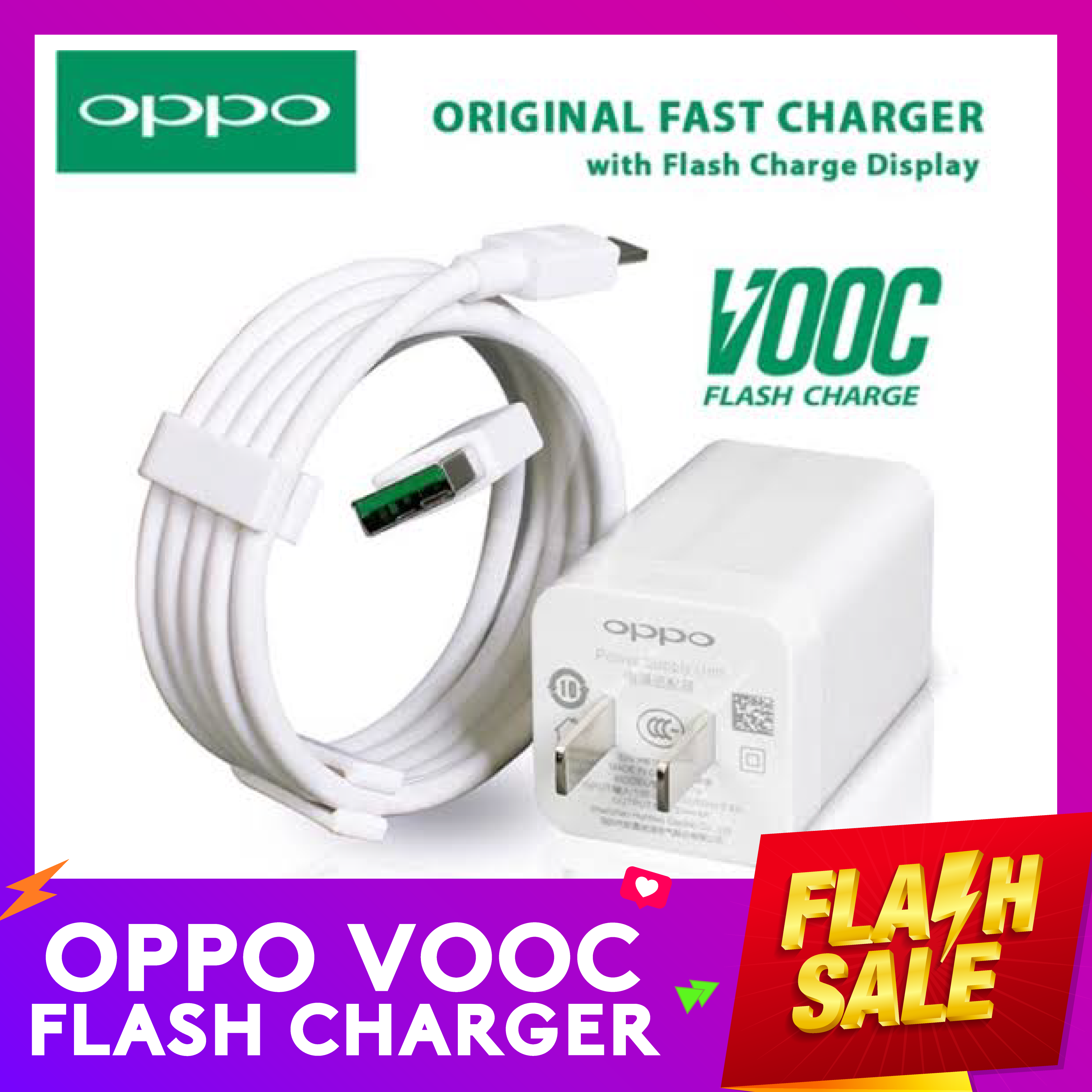 OPPO VOOC Flash Charger / Authentic Type c Micro USB Fast Charger for ...