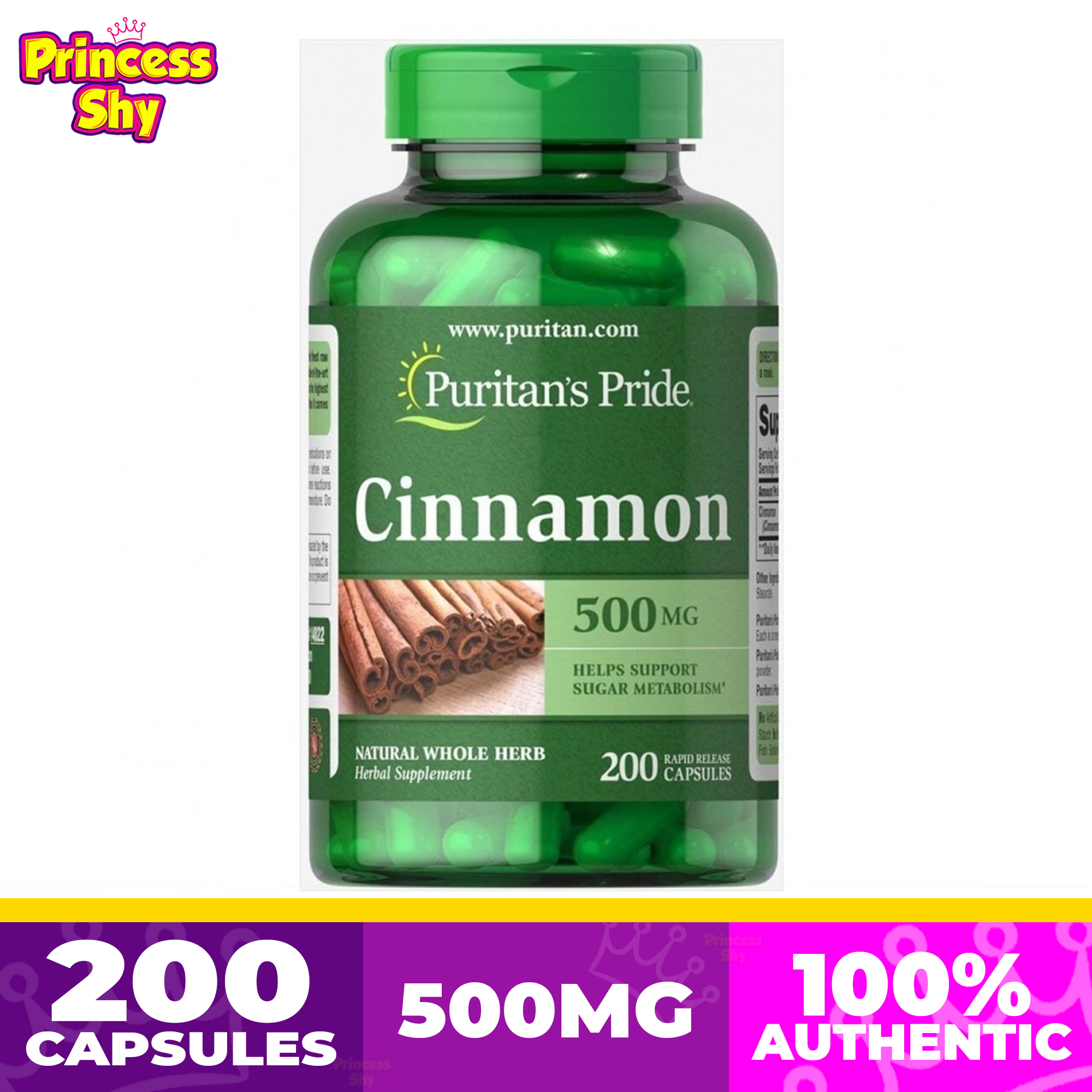 Puritan's Pride Cinnamon 500mg 200 capsules Lazada PH
