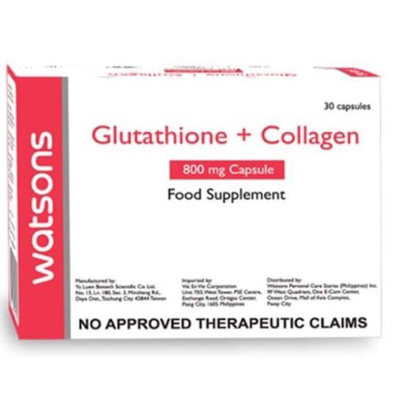 WATSONS Glutathione + Collagen 800mg 30 Capsules