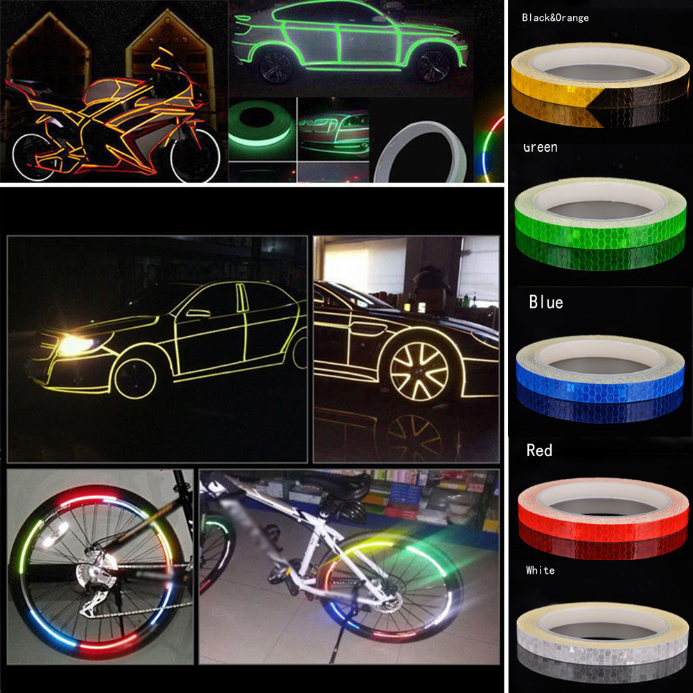 48 Reflective Bike Wheel Rim Stickers Bright Reflector Stickers for Sport Bike,Bicycle Wheels-Light Reflective Stick On for Helmet,Car Bumper Wheel Rim Stickers 