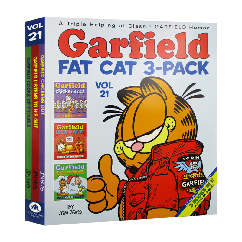 English original Garfield fat cat 3 pack 21 Garfield Cat cartoon three