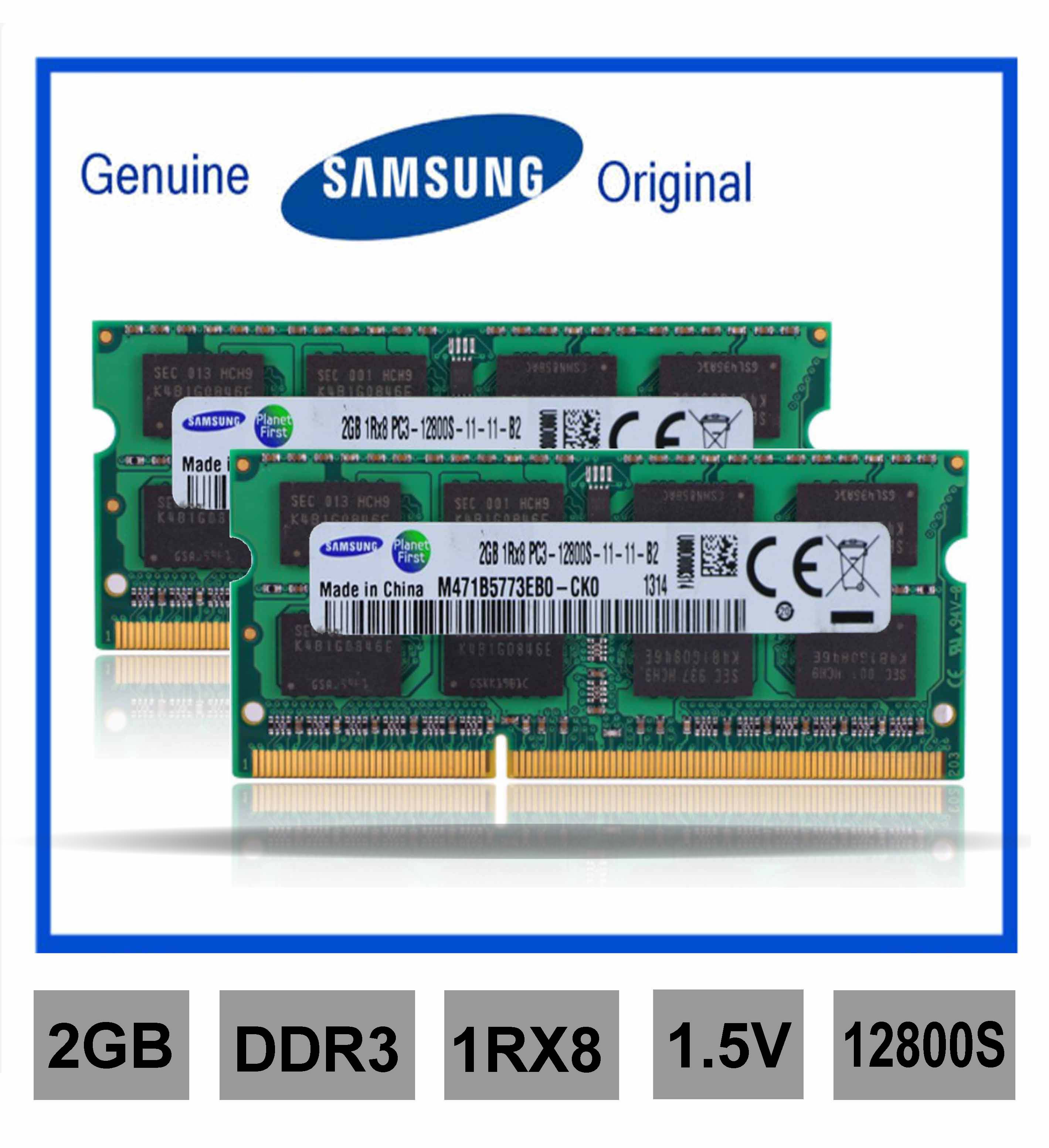 2pcs 8GB RAM For Samsung 2Rx8 PC3-12800 Laptop Memory 204Pin DDR3 1600Mhz SODIMM 