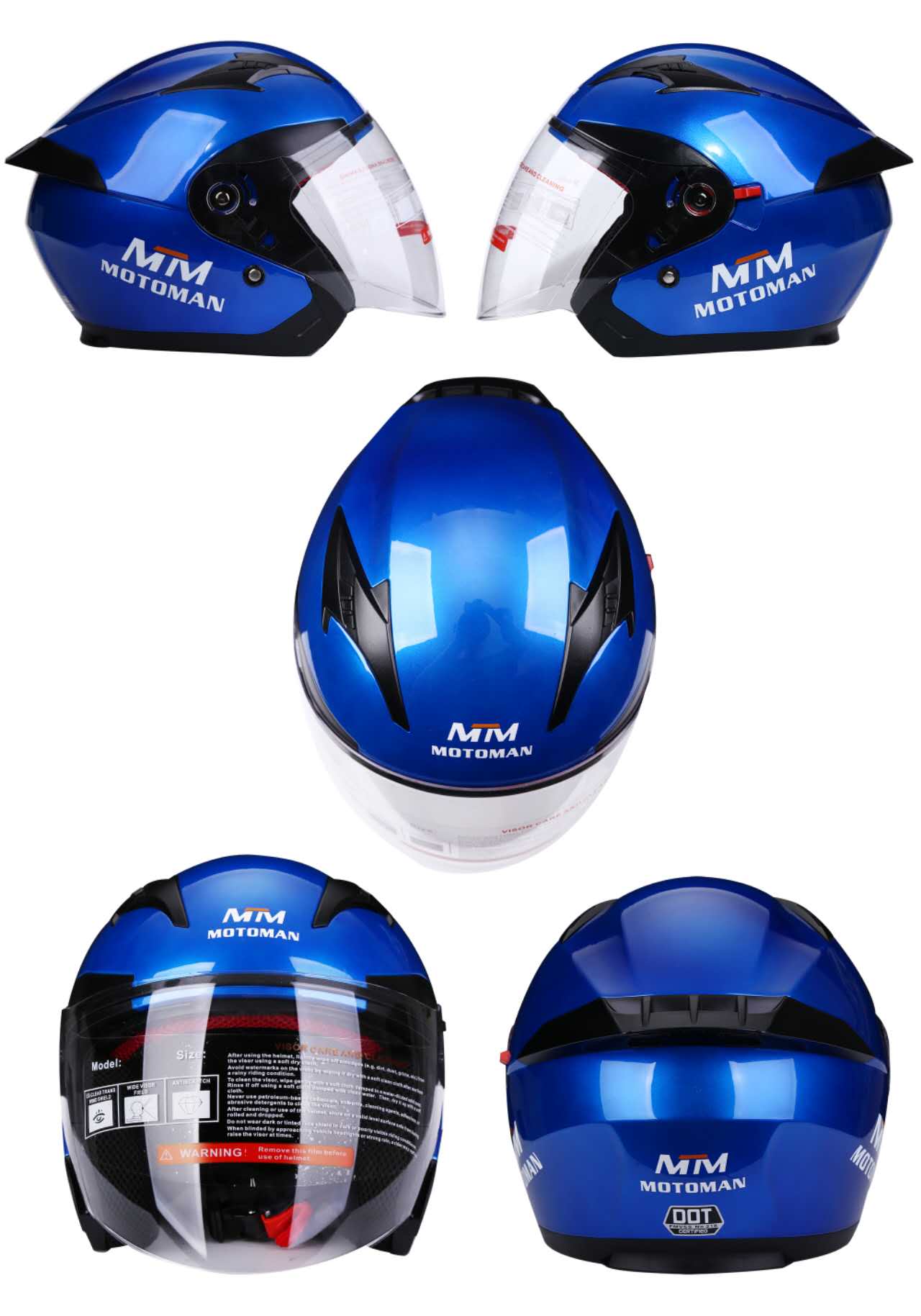 KJ &MTM Helmet Motorcycle Half Face Modular Helmet Spider Helmet