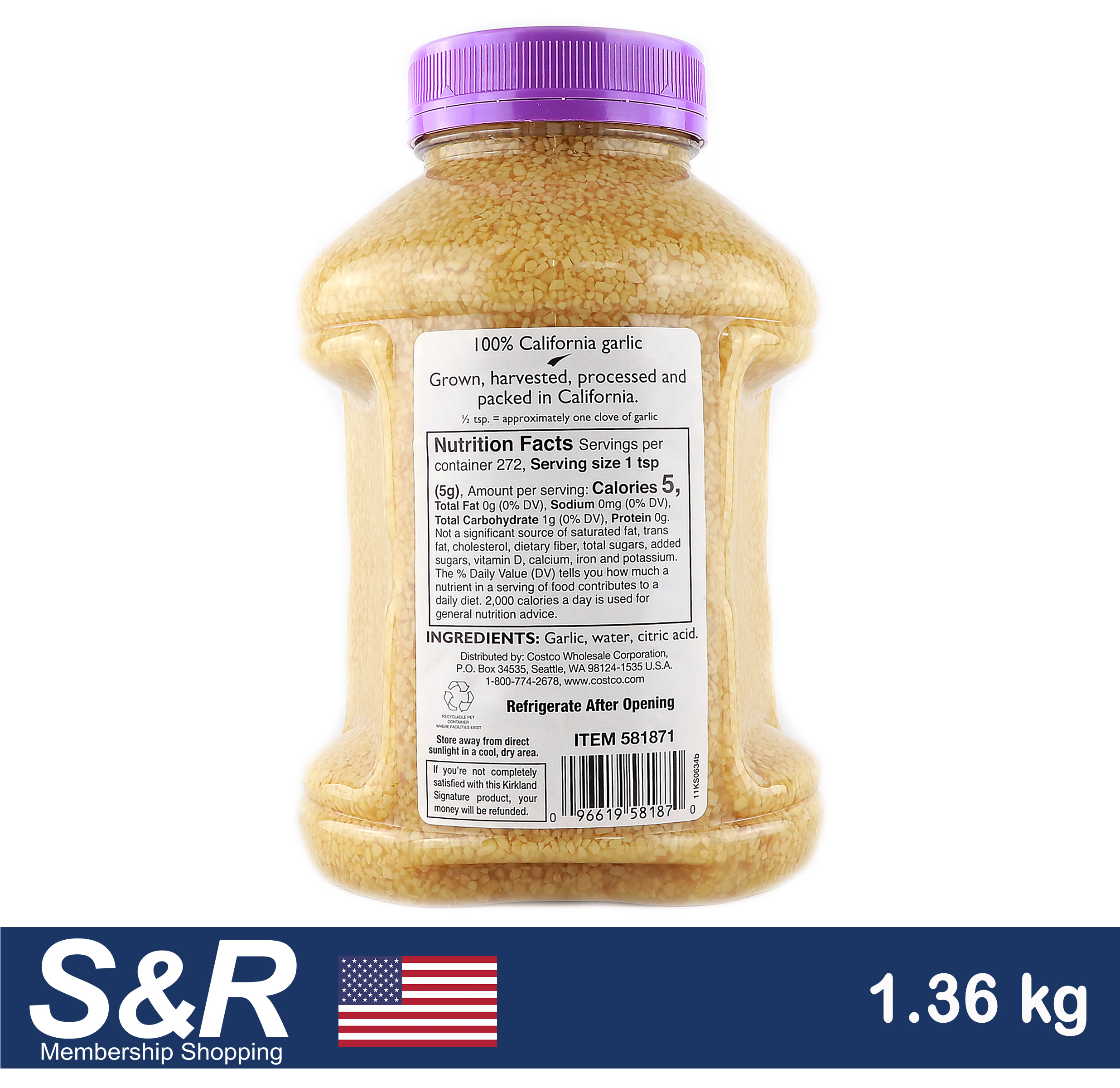 Kirkland Signature Minced California Garlic 1.36 Kg review and price