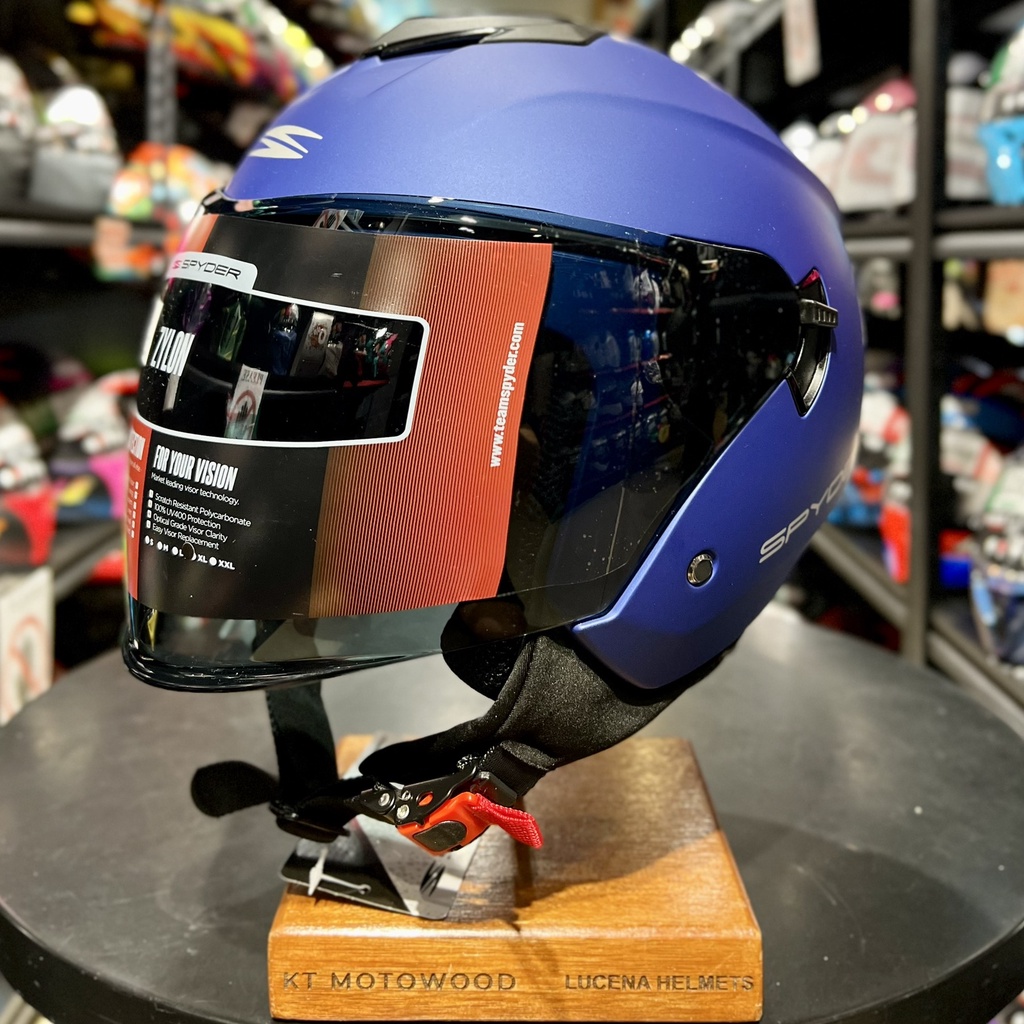 SPYDER Zylon Half Face Dual Visor Helmet with Free Extra Clear Visor