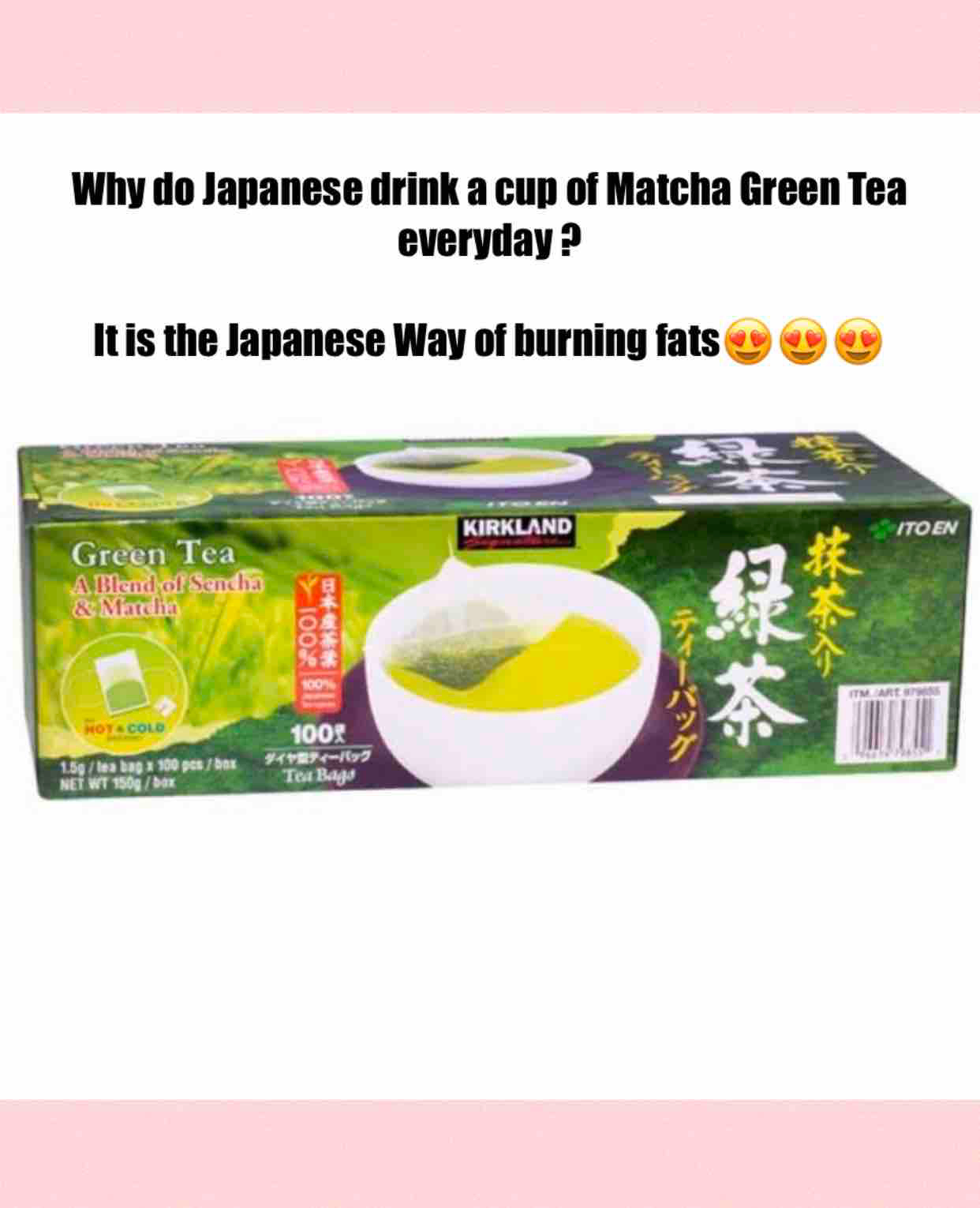 Kirkland Ito En Green Tea A blend of Sencha and Matcha, ketofriendly