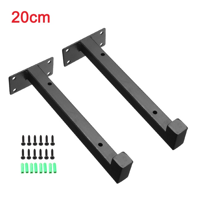 Shopata 2 Pcs Steel Heavy Duty Shelf Brackets Wall Mounted Industrial Metal Shelf Supports Matte